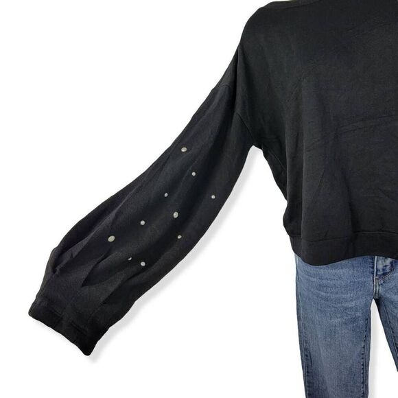 Ultra Flirt Black Balloon Sleeve Crewneck Large Junior - Picture 3 of 3